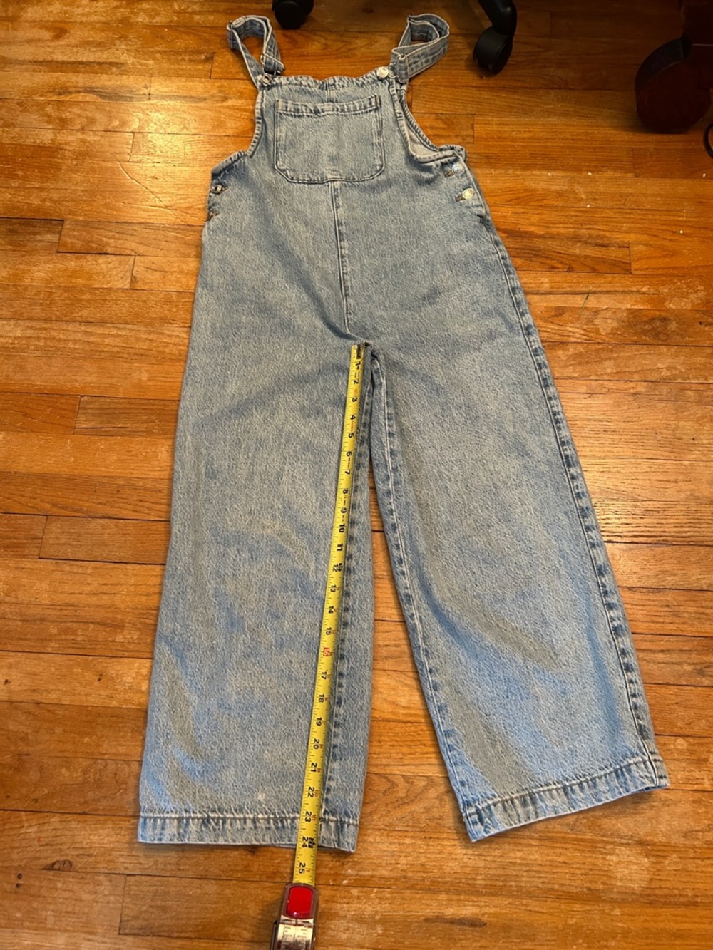 Mango Light Wash Cropped Denim Overalls | Size XS - Picture 4 of 4